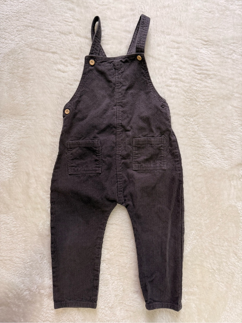 H&M 100% Cotton Gray Corduroy Toddler Overalls Size 3T